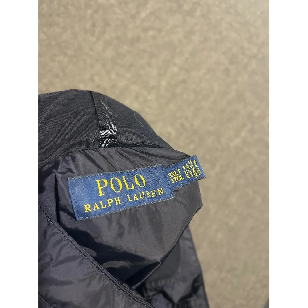 Polo ralph lauren hoodie lightweight waterproof mens blue size 3XLT logo